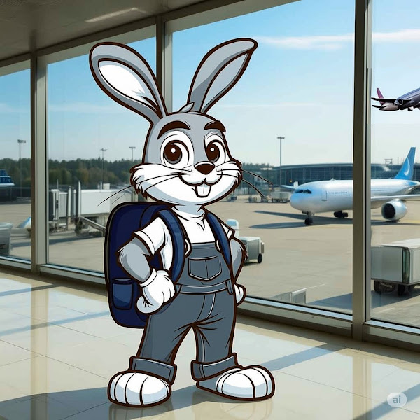 Rabbit tourist exploring new destinations and sharing travel tips
